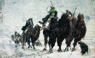 黄胄《洪荒风雪》赏析