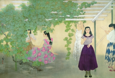 何家英 《酸葡萄》 175×245厘米 绢本设色 1988年