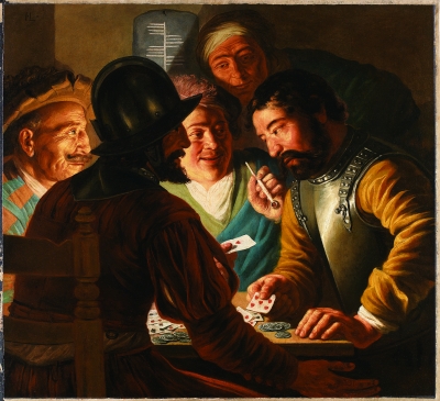 玩牌者(油画) 约1625年 扬·利文斯 莱顿收藏馆